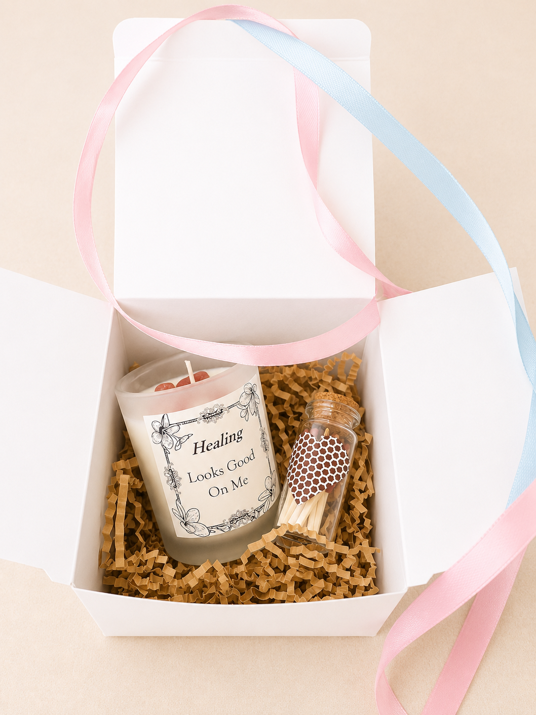 Handmade Crystal Scented Candle – Self-Care, Healing, Happiness & Confidence Gift