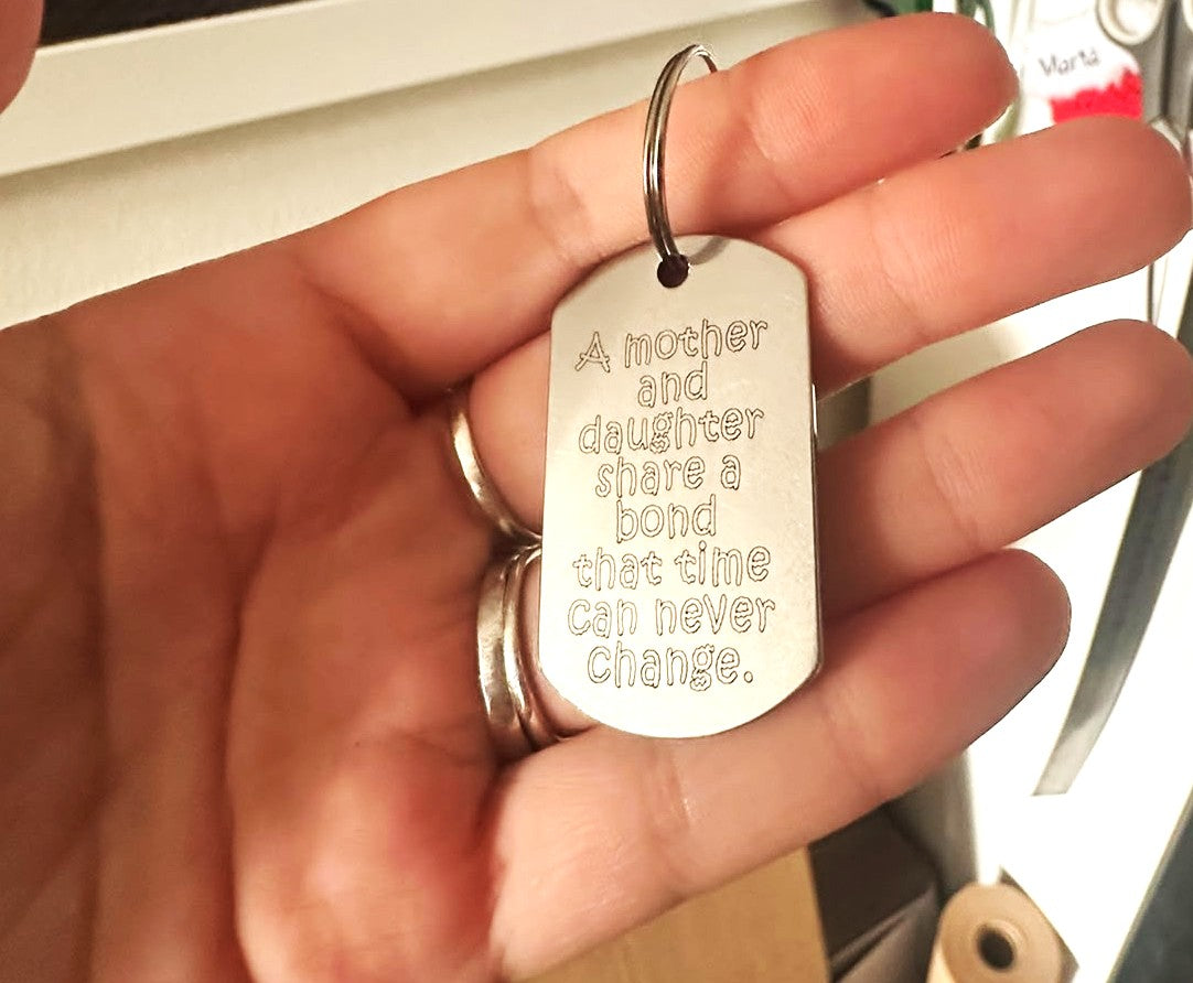 Personalised Mother & Daughter Photo Keyring – Engraved Keepsake