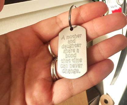 Personalised Mother & Daughter Photo Keyring – Engraved Keepsake
