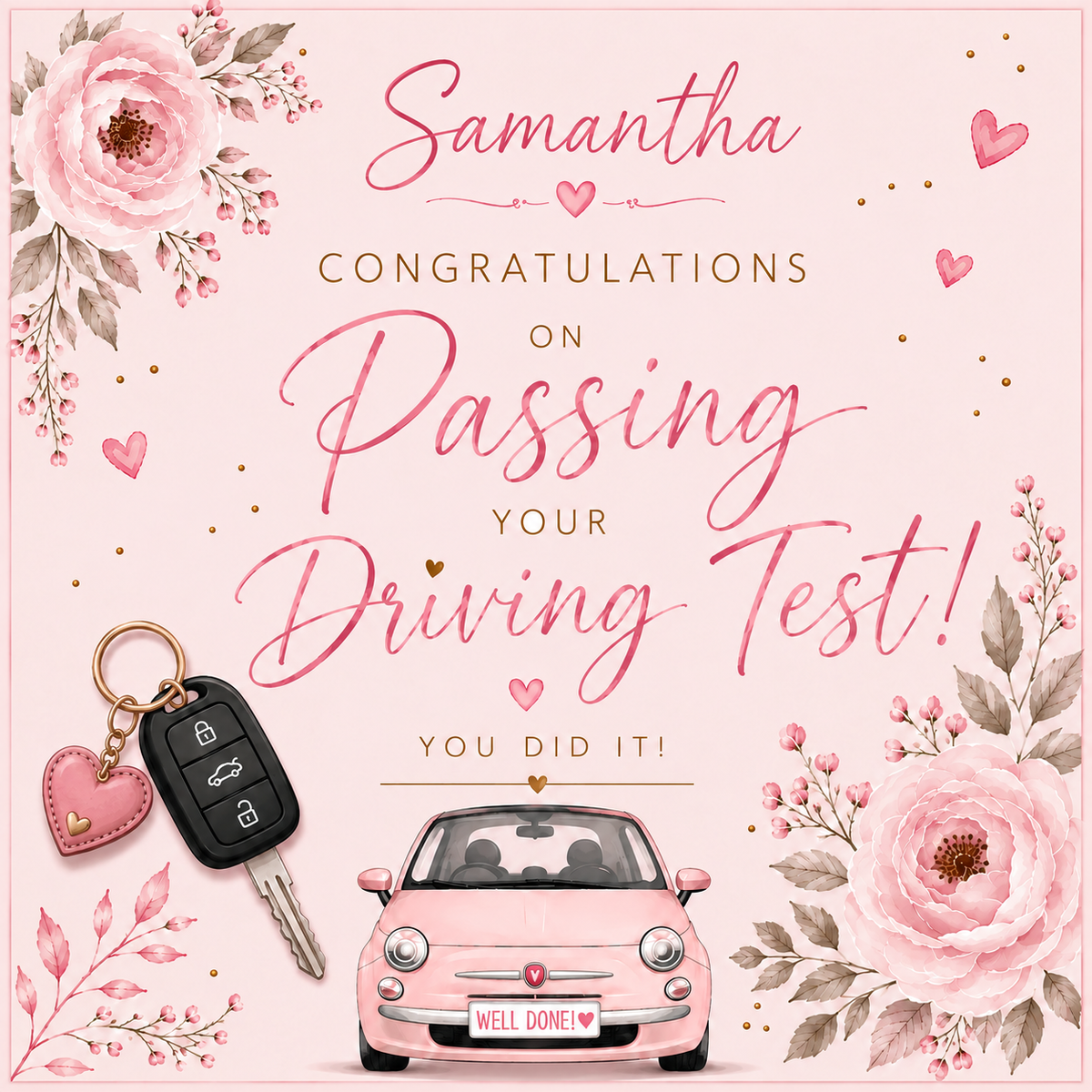 Personalised New Driver Gift Box for Her – Keyring & Car Freshener