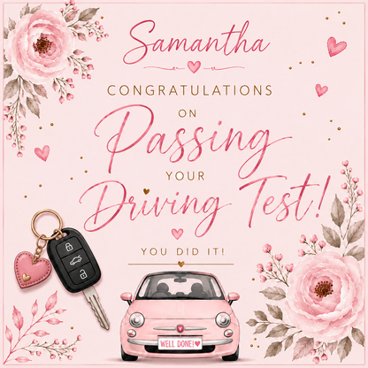 Personalised New Driver Gift Box for Her – Keyring & Car Freshener