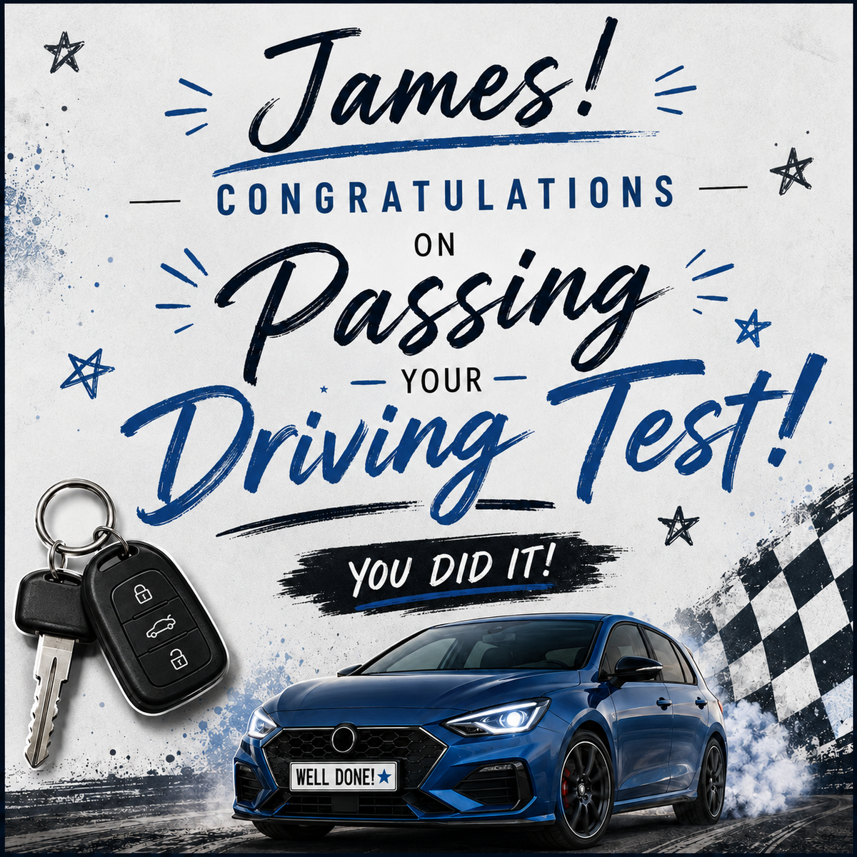 Personalised New Driver Gift Box for Him – Keyring & Car Freshener
