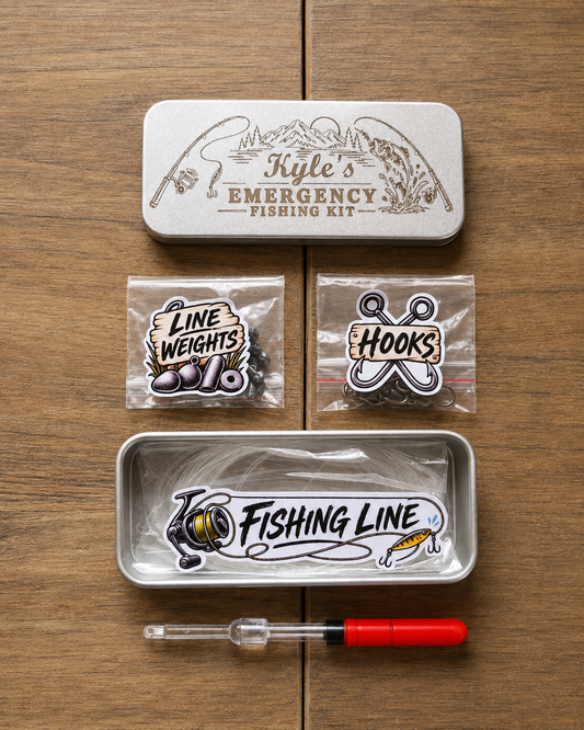 Fishing kit in a tin gift set