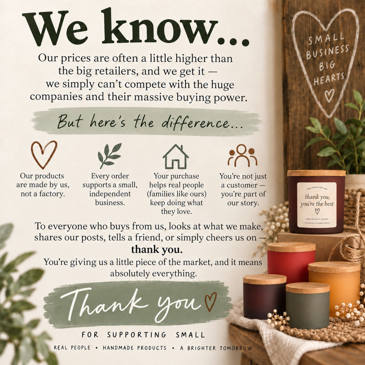 Thank you for supporting our small handmade business