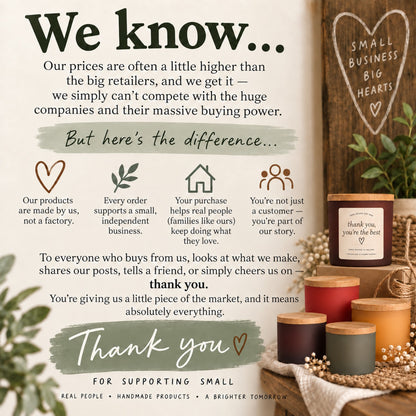 Thank you for supporting our small handmade business