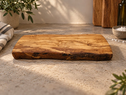 Natural olive wood chopping board ready for personalised engraving