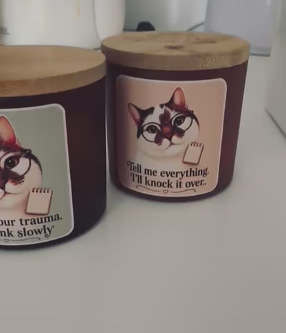 Personalised Cat Photo - Pet Therapist Funny Candle - Knock it over