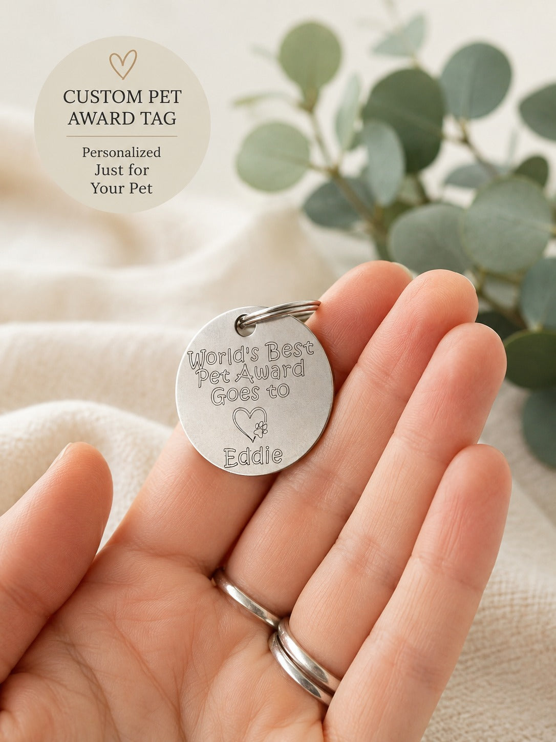 Personalised Round Pet Photo Keyring – World’s Best Pet Gift