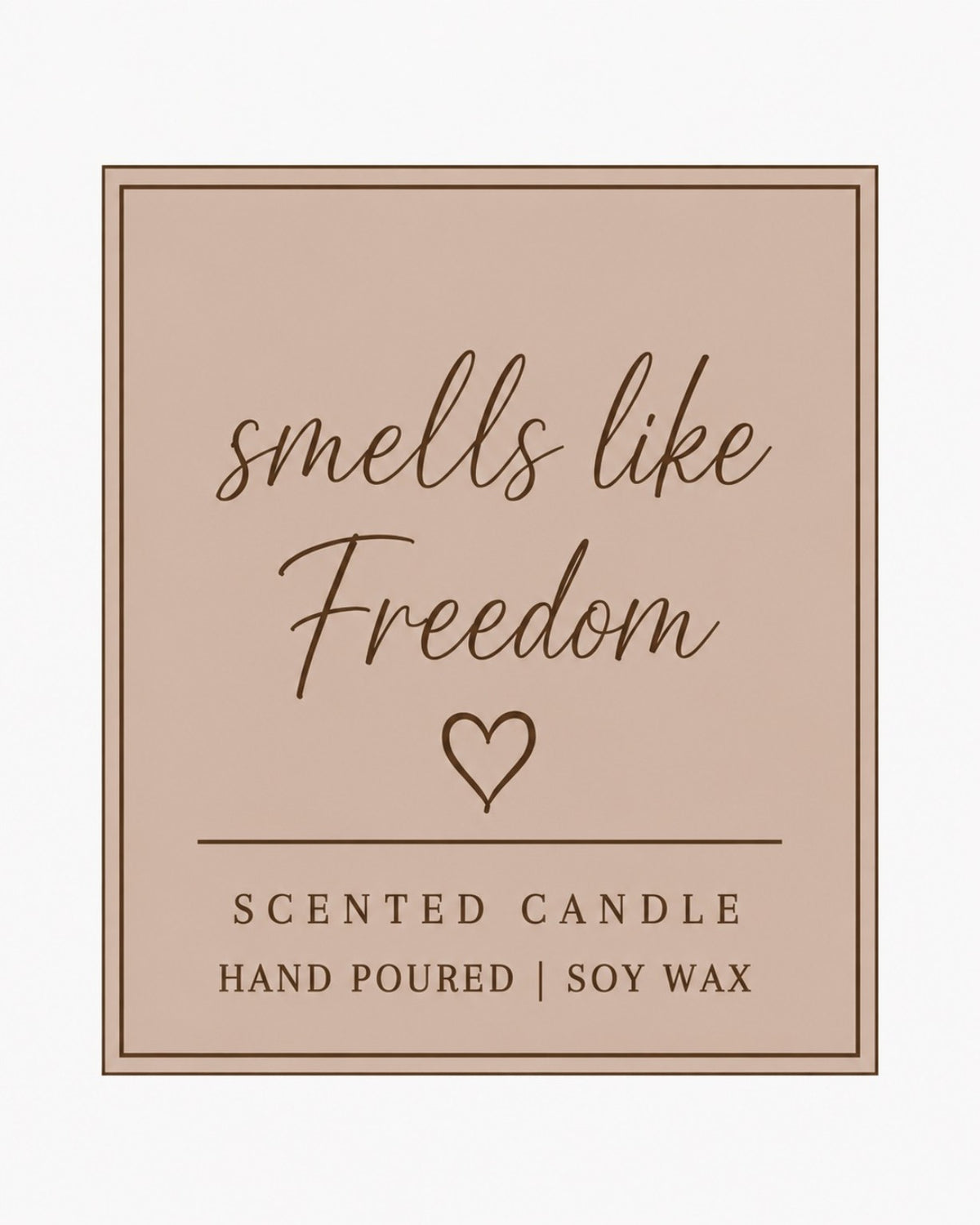 Smells Like Freedom retirement scented candle label design